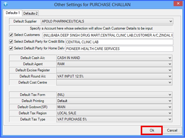 other settings default 1